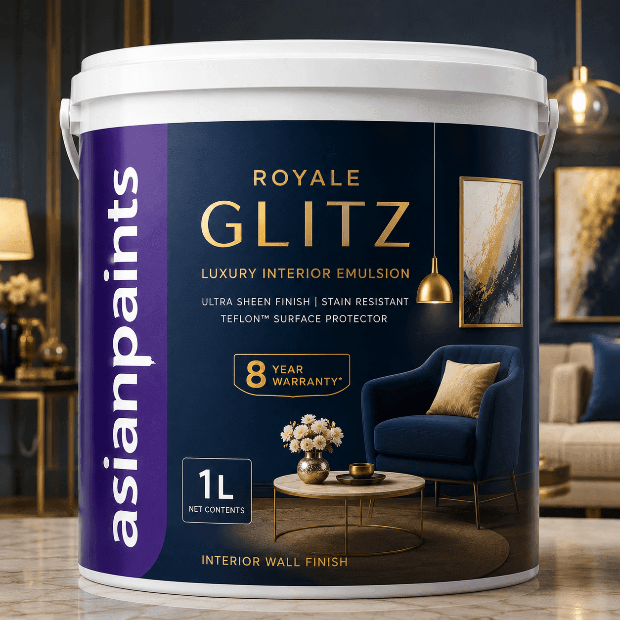 Asian Paints Royale Glitz interior emulsion pack
