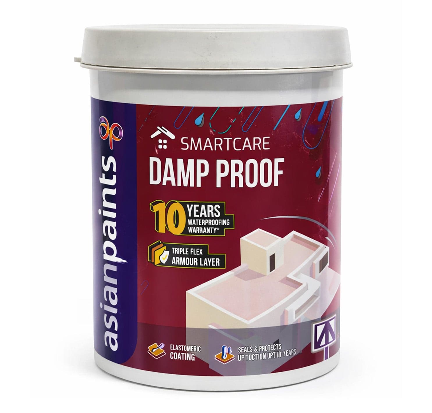 Asian Paints SmartCare Damp Proof Grey waterproofing pack